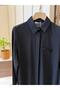 Esilastore Hidden Button Detailed Tunic Black - 3