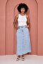 High Waist A-Line Pocket Denim Skirt – Light Blue - 8