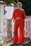 Carmen Collar Handkerchief Sleeve Pocket Washable Elastic Waist Muslin Woven Suit 52-108 65-65 - 4