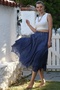 Jean Blue Layered Washed Elastic Waist Casual Crinkle Asymmetrical Woven Skirt 89 70 - 5