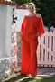Carmen Collar Handkerchief Sleeve Pocket Washable Elastic Waist Muslin Woven Suit 52-108 65-65