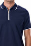 Men's Zippered Stripe Detailed Polo Neck T-Shirt - Alba