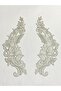 Glitter Iron-On Embroidery Applique / Large Size / Glitter Applique Set of 2 # 4