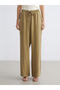 Wide Leg Women's Trousers with Elastic Waist - 2