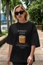 Whiskey Sour Cocktail Front Printed Black Oversize T-Shirt Men's Women's 100% Cotton Crew Neck T-Shirt - 6