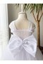 Pearl Lace Strap Detail Girl's Evening Dress - 3