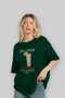 Paloma Cocktail Front Printed Green Oversize T-Shirt Men's Women's 100% Cotton Crew Neck T-Shirt - 4
