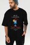Blue Lagoon Cocktail Front Printed Black Oversize T-Shirt Men Women 100% Cotton Crew Neck T-Shirt - 7