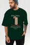 Paloma Cocktail Front Printed Green Oversize T-Shirt Men's Women's 100% Cotton Crew Neck T-Shirt - 6