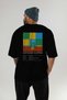 Japanese Slipper Cocktail Back Printed Black Oversize T-Shirt Men Women Cotton Crew Neck T-Shirt - 5
