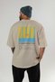 Cosmopolitan Cocktail Back Printed Beige Oversize T-Shirt Men Women Cotton Crew Neck T-Shirt - 4
