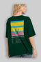 Old Fashioned Cocktail Back Printed Green Oversize T-Shirt Men Women Cotton Crew Neck T-Shirt - 4