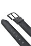 Men's Black Leather Sports Belt with Double Stitching Detail on the Sides 2402604 - 3