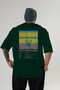 Old Fashioned Cocktail Back Printed Green Oversize T-Shirt Men Women Cotton Crew Neck T-Shirt