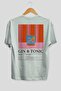 Gin Tonic Cocktail Series Back Printed Oversize T-Shirt Men Women 100% Cotton Crew Neck T-Shirt - 2