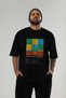 Japanese Slipper Cocktail Front Printed Black Oversize T-Shirt Men Women Cotton Crew Neck Tshirt - 6