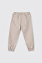 Baby Boy Beige Trousers with Elastic Snap Pocket Detail - 2