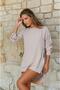 Women's Stone Premium Bamboo Linen Fabric Long Sleeve Pearl Decorated Anti-Sweat Tunic-Blouse 3733368