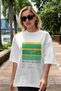 Blue Lagoon Cocktail Front Printed White Oversize T-Shirt Men Women Cotton Crew Neck Tshirt - 5