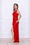 Sequin Fish Tail Evening Dress - Red - 5
