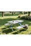 Folding Picnic Table, Aluminum Foldable Table, Camping Table with Seats and Umbrella Hole - 8