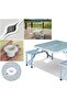 One Piece Design Folding Table and 4 Seats Stools, Portable Outdoor Picnic Table, Lightweight Alumin - 5