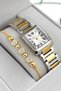 Steel Cord Steel Case Women Wrist Watch, 3 Atm Waterproof Silver-Gold Zmfer194 - 3