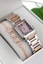 Steel Cord Steel Case Women Wrist Watch, 3 Atm Waterproof Silver-Rose Zmfer194 - 3
