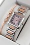 Steel Cord Steel Case Women Wrist Watch, 3 Atm Waterproof Silver-Rose Zmfer194