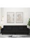2-Seater Sofa Bed with Two Pillows Black Velvet
