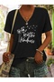 Just Breathe Printed Women's Oversize V-Neck T-Shirt
