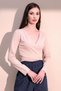 Women's Beige Long Sleeve New Style Double Breasted, Camisole, Lycra Crop Blouse - 4