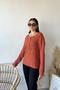Women's Brick Soft Texture, Buttoned Crew Neck, Regular Cut Knit Sweater, Blouse - 6