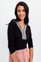 Women's Black V-Neck Long Sleeve Sequin Detailed Regular Cut Standard Length Blouse - 6