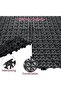FengWu 12 Pack 12" Interlocking Rubber Bathroom Flooring Tiles Non-Slip Pool Mat Splicing Shower Mat - 8