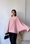 Women's Powder Airobin Bat Double Sleeve Loose Blouse Extra Oversize Round Neck - Suitable for Hijab - 3