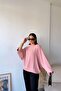 Women's Powder Airobin Bat Double Sleeve Loose Blouse Extra Oversize Round Neck - Suitable for Hijab - 5
