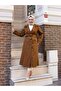 Women's Buttoned Belted Tan Trench Coat