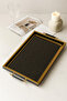 Shiny Glitter Glass Printed Tray Presentation and Serving Tray for 6 People 48X28