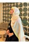 شال قطني منقوش بنمط ريترو من سلسلة Mena باللون الأصفر الكريمي ps45