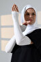 Women's Palm Long Combed Cotton Hijab Oversleeve Cream - 5