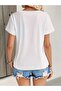 Pink Feather Oversize V-Neck T-Shirt - 2