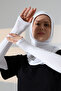 Women's Palm Long Combed Cotton Hijab Oversleeve White - 6