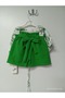 Floral Ruffle Collar Waist Tightening Shirt and Belted Pocket Shorts - 2