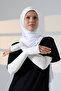 Women's Palm Long Combed Cotton Hijab Oversleeve Cream