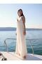Back Detailed V-Neck Maxi Dress Natural - 5