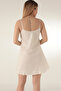 Thin Strap Mini Satin Nightdress - Comfortable, Dowry - 4