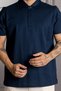 Polo Neck Regular Fit (Classic Fit) 100% Cotton Navy Blue T-Shirt - 3