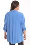 Tren42Plus Large Size Square Stone Printed Shirt Blouse Indigo Two-Piece Suit - 6