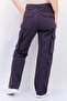 Women Regular Straight Fit Solid Cargo Pants, Grey - 4